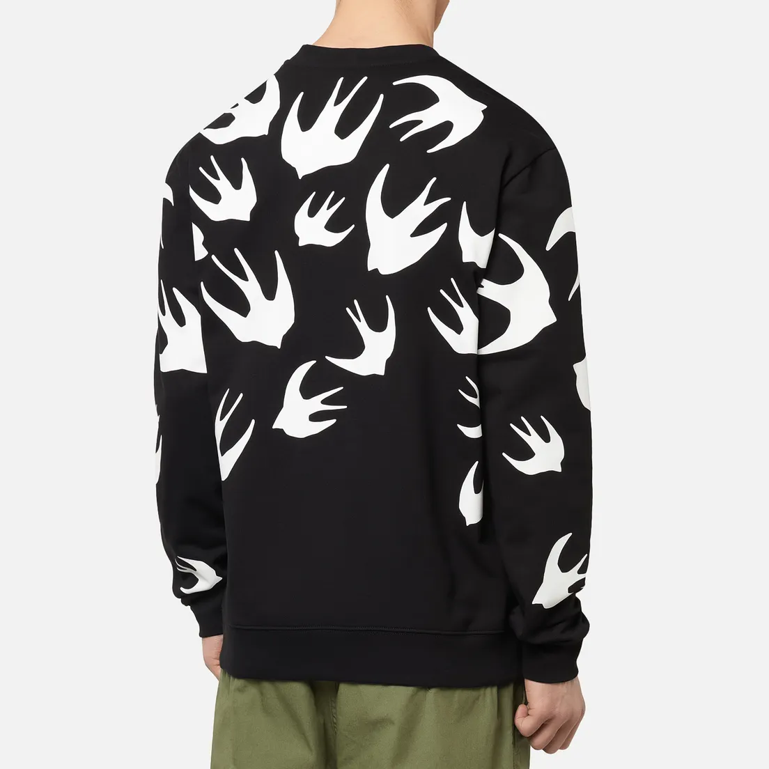 McQ Alexander McQueen Мужская толстовка Crew Neck Swallow Swarm