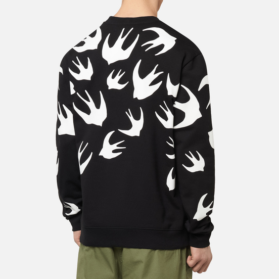 Мужская толстовка McQ Alexander McQueen Crew Neck Swallow Swarm Darkest Black