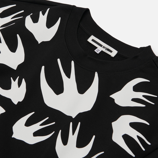 Мужская толстовка McQ Alexander McQueen Crew Neck Swallow Swarm Darkest Black