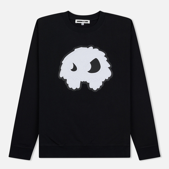 Мужская толстовка McQ Alexander McQueen Embossed Monster Big Crew Neck Darkest Black