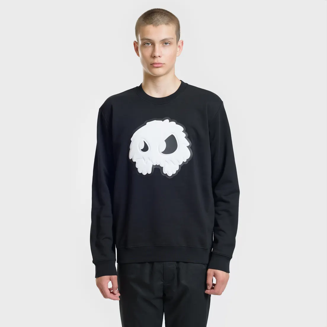 McQ Alexander McQueen Мужская толстовка Embossed Monster Big Crew Neck