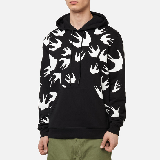 Мужская толстовка McQ Alexander McQueen Hoodie Swallow Swarm Darkest Black