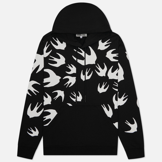 Мужская толстовка McQ Alexander McQueen Hoodie Swallow Swarm Darkest Black