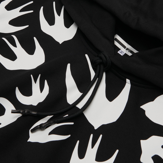 Мужская толстовка McQ Alexander McQueen Hoodie Swallow Swarm Darkest Black