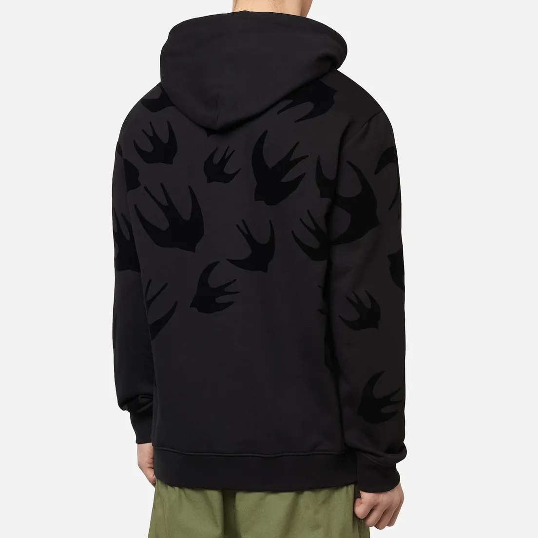 McQ Alexander McQueen Мужская толстовка Pullover Hoodie Swallow Flocked