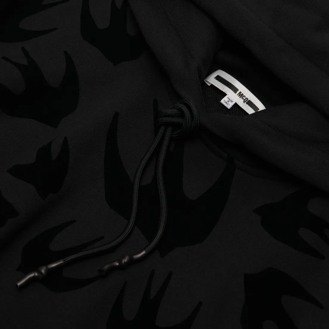 McQ Alexander McQueen Мужская толстовка Pullover Hoodie Swallow Flocked