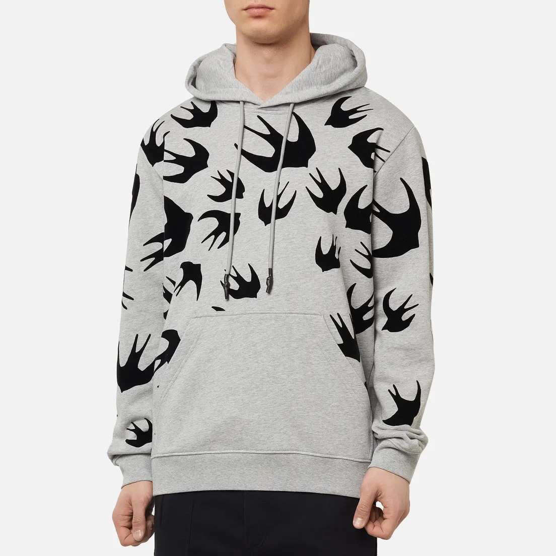 McQ Alexander McQueen Мужская толстовка Pullover Hoodie Swallow Flocked