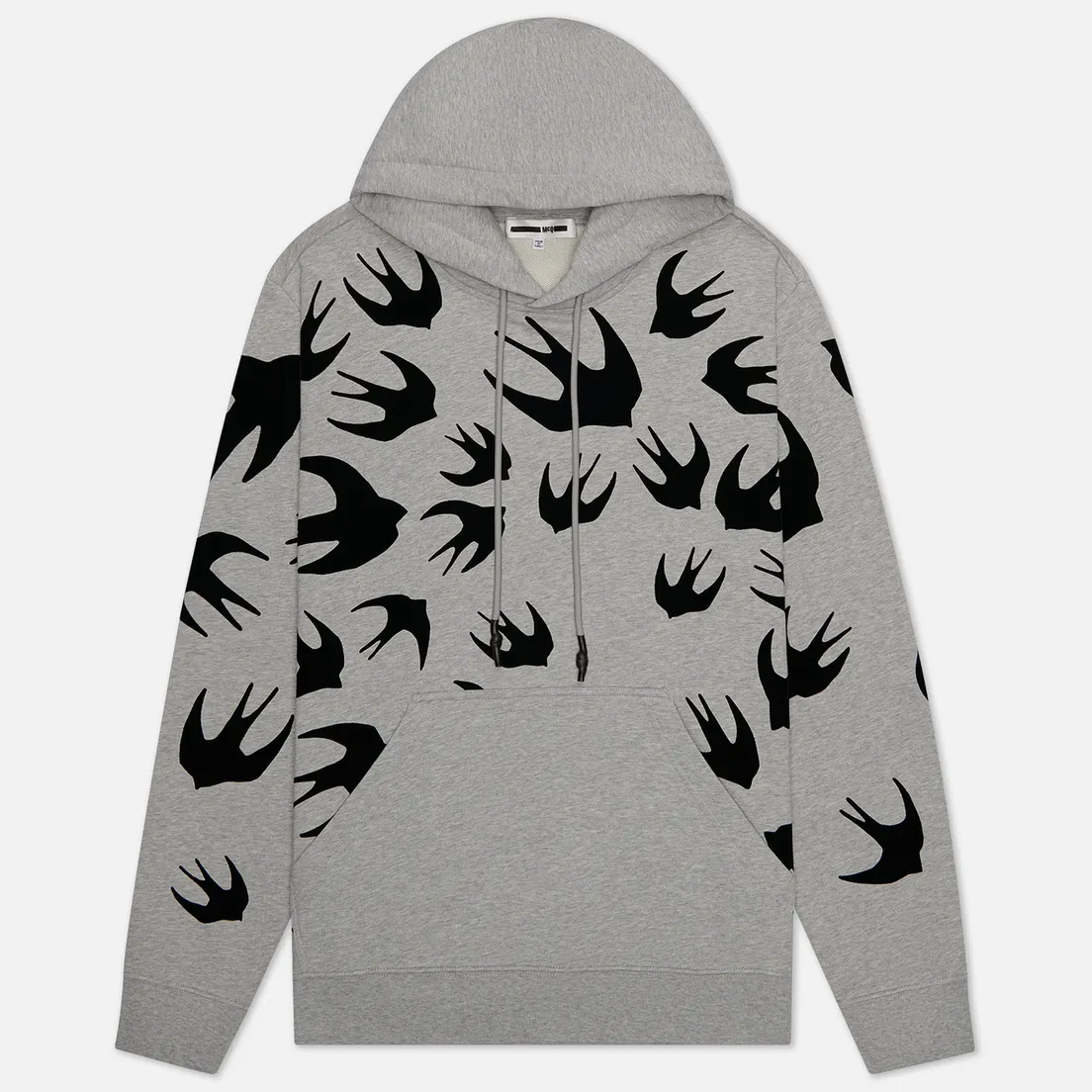 McQ Alexander McQueen Мужская толстовка Pullover Hoodie Swallow Flocked