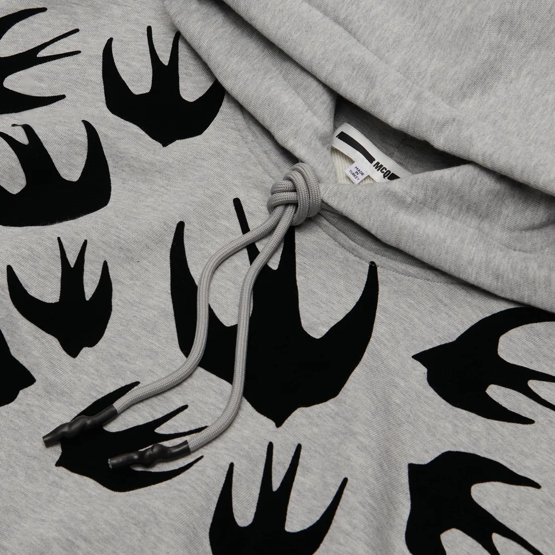 McQ Alexander McQueen Мужская толстовка Pullover Hoodie Swallow Flocked