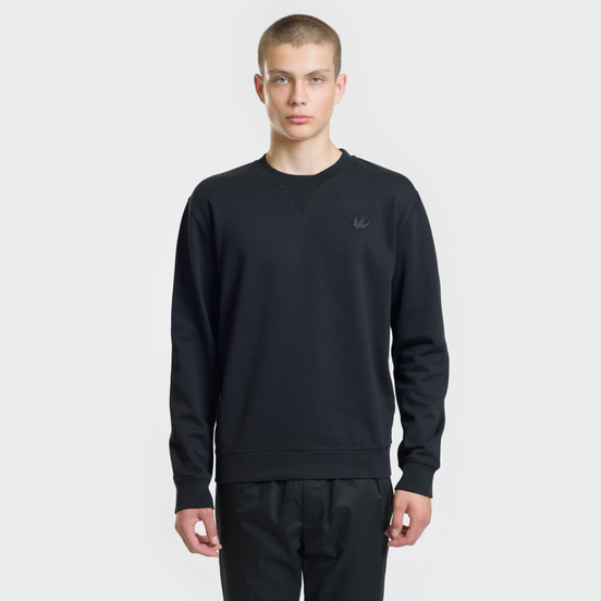 Мужская толстовка McQ Alexander McQueen Swallow Embroidery Coverlock Crew Darkest Black