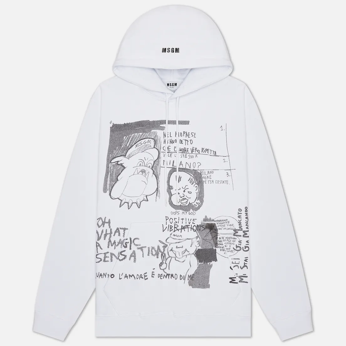 MSGM Мужская толстовка Graffiti Print Hoodie