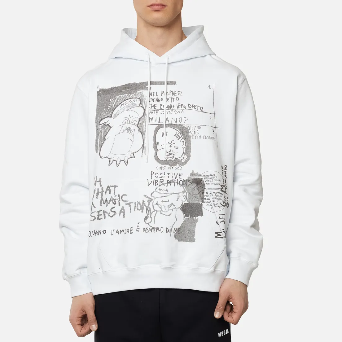 MSGM Мужская толстовка Graffiti Print Hoodie