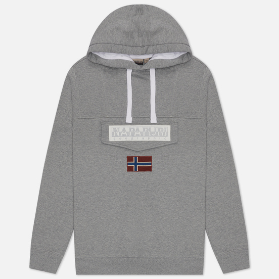Мужская толстовка Napapijri Burgee Summer Hoodie Medium Grey Melange