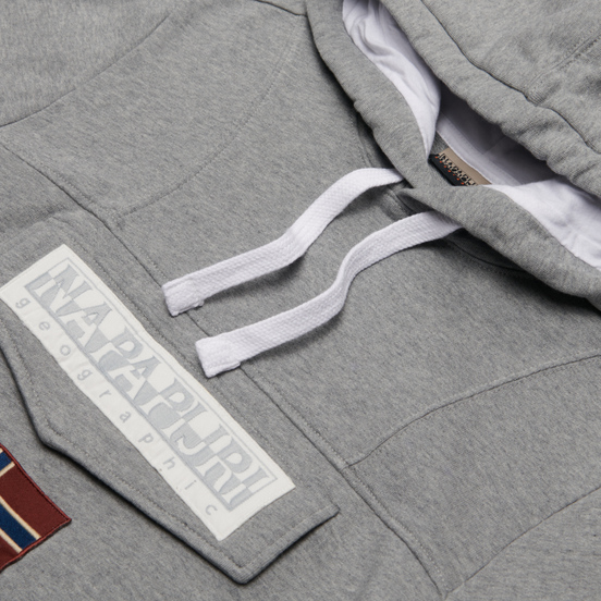 Мужская толстовка Napapijri Burgee Summer Hoodie Medium Grey Melange