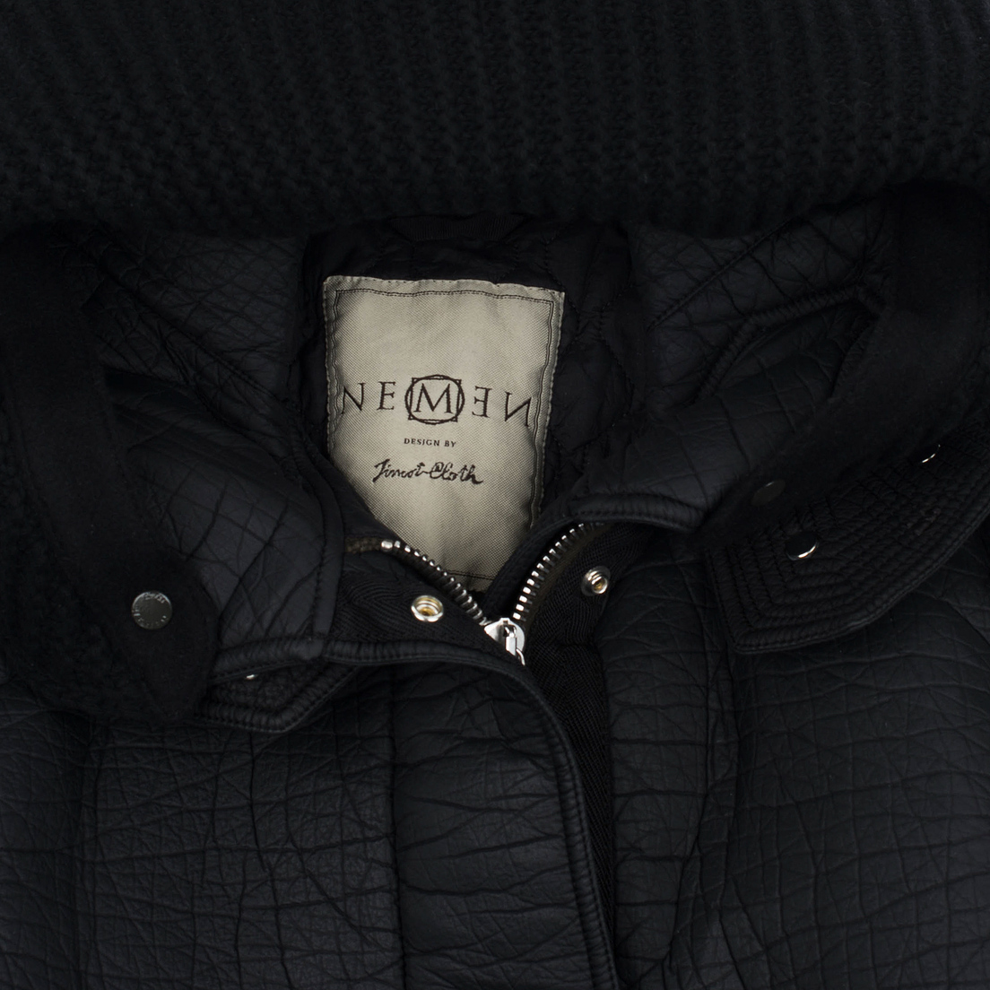 Nemen Женская куртка парка Leather Scuba Knit