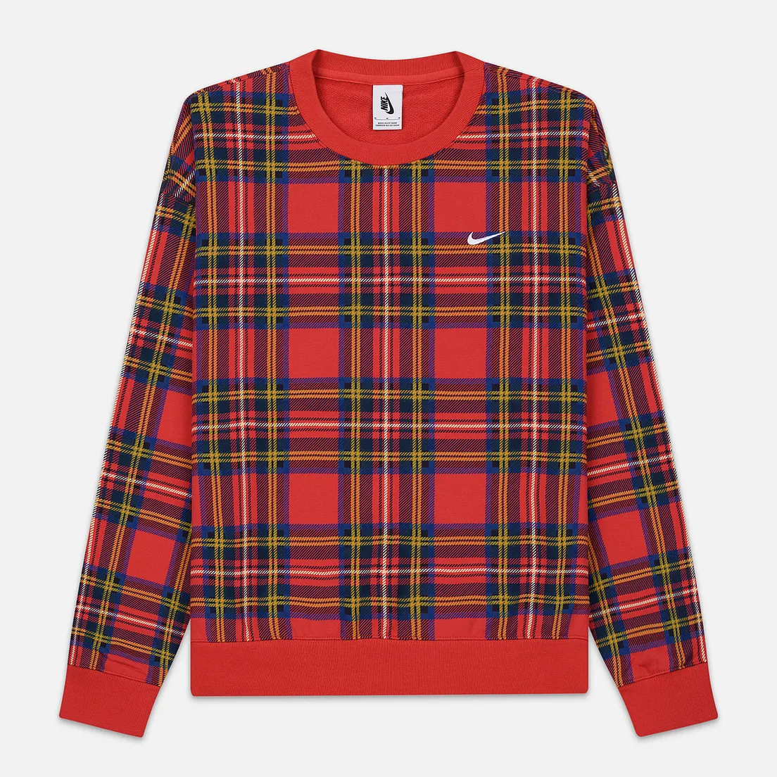 Nike Мужская толстовка NRG Crew Swoosh Stripe Plaid