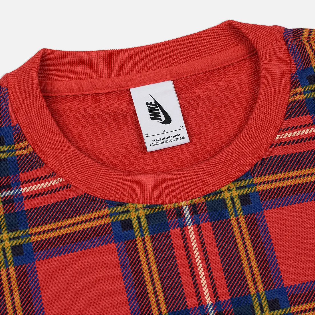 Nike Мужская толстовка NRG Crew Swoosh Stripe Plaid