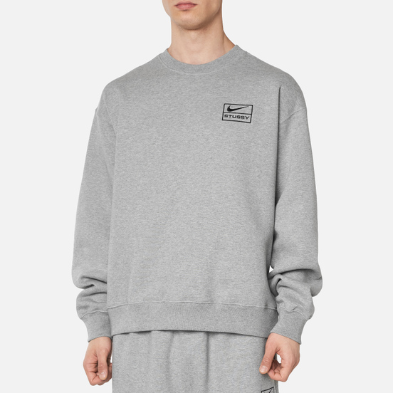 Мужская толстовка Nike x Stussy NRG Crew Fleece Dark Grey Heather