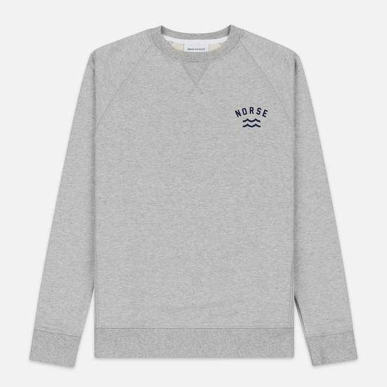 Мужская толстовка Norse Projects Ketel Ivy Wave Logo Light Grey Melange