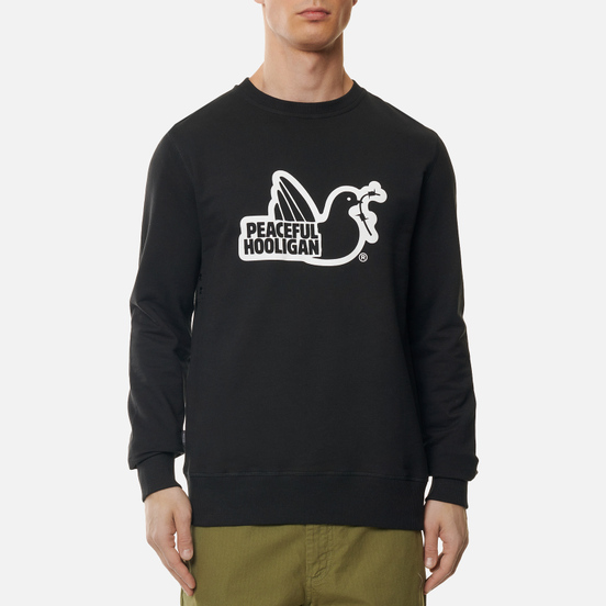 Мужская толстовка Peaceful Hooligan Outline Dove Black