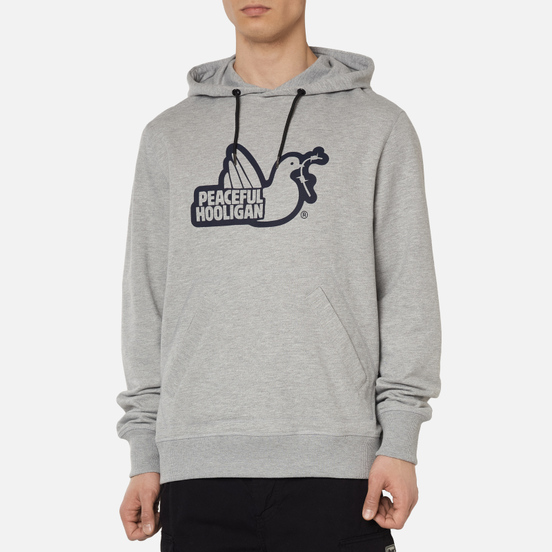 Мужская толстовка Peaceful Hooligan Outline Dove Hoodie Marl Grey