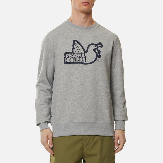 Мужская толстовка Peaceful Hooligan Outline Dove Marl Grey/Navy Print