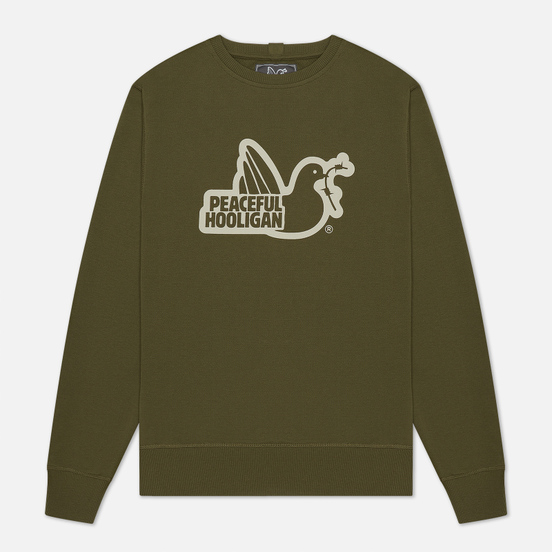 Мужская толстовка Peaceful Hooligan Outline Dove Olive