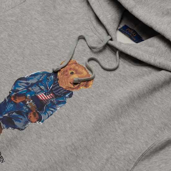 Мужская толстовка Polo Ralph Lauren American Bear Magic Fleece Hoodie Andover Heather