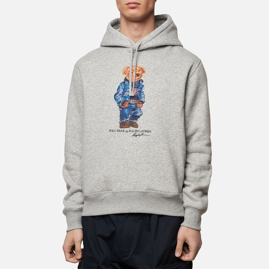 Мужская толстовка Polo Ralph Lauren American Bear Magic Fleece Hoodie Andover Heather