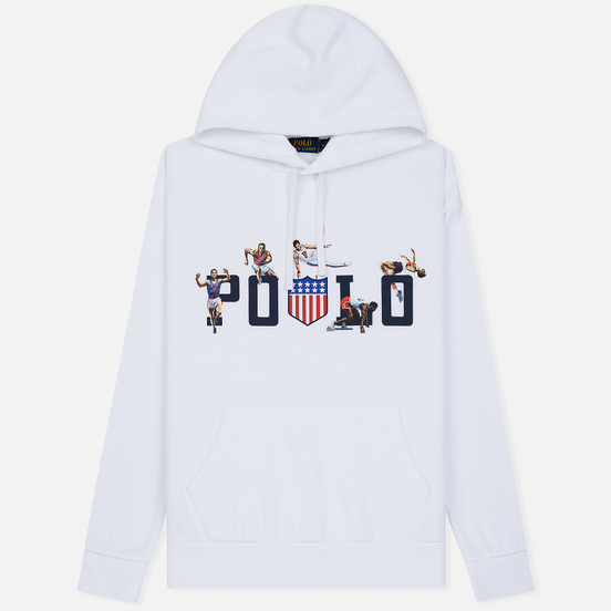 Мужская толстовка Polo Ralph Lauren Athletic Sport Graphic Print Hoodie White