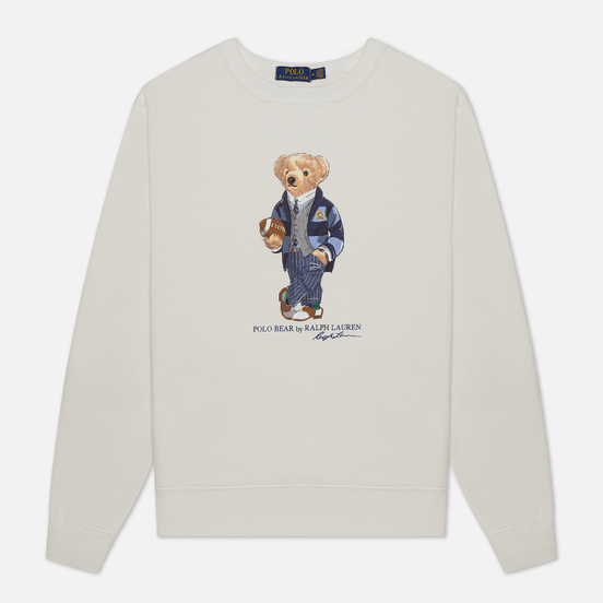 Мужская толстовка Polo Ralph Lauren Bear Ready Play Football In Polo Style Deckwash White