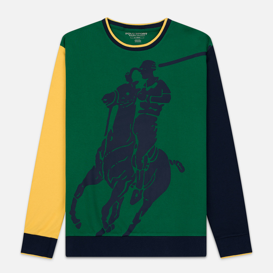 Мужская толстовка Polo Ralph Lauren Big Pony Polo Color Block Jerry Green/Cruise Navy/Yellow Fin