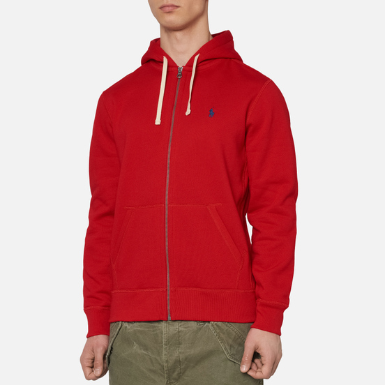 Мужская толстовка Polo Ralph Lauren Classic Full Zip Hoodie Fleece Red