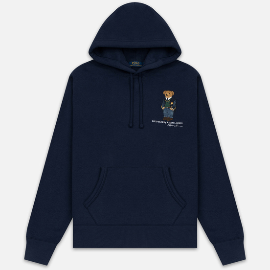 Мужская толстовка Polo Ralph Lauren Embroidered Bear Magic Fleece Hoodie Cruise Navy