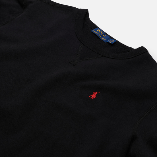 Мужская толстовка Polo Ralph Lauren Embroidered Pony Fleece Crew Neck Black