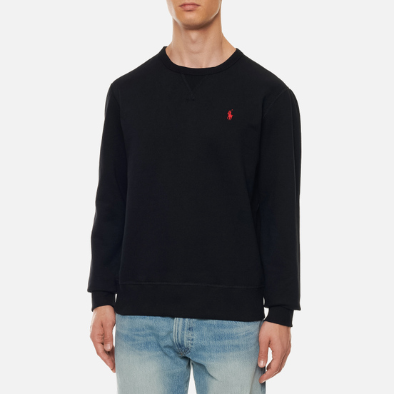 Мужская толстовка Polo Ralph Lauren Embroidered Pony Fleece Crew Neck Black