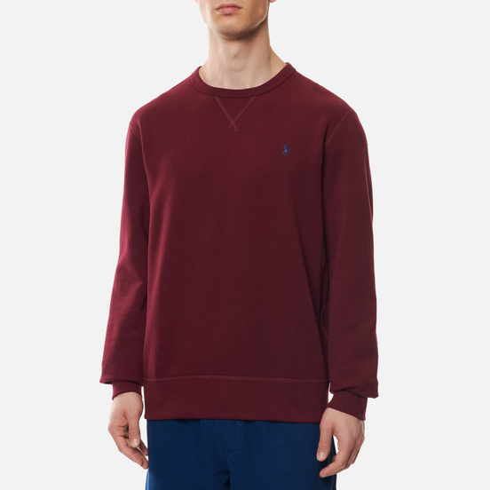 Мужская толстовка Polo Ralph Lauren Embroidered Pony Fleece Crew Neck Classic Wine