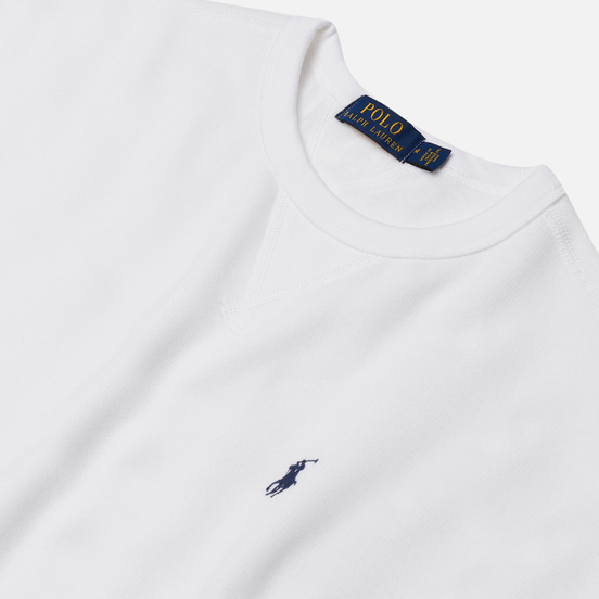 Мужская толстовка Polo Ralph Lauren Embroidered Pony Fleece Crew Neck White