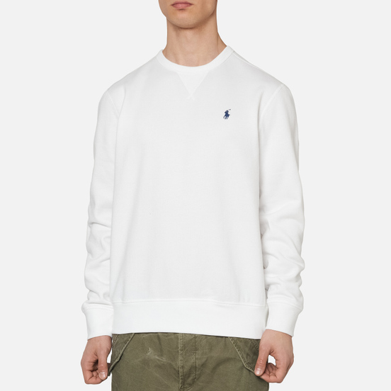 Мужская толстовка Polo Ralph Lauren Embroidered Pony Fleece Crew Neck White