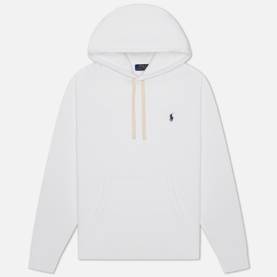 Мужская толстовка Polo Ralph Lauren Embroidered Pony Fleece Hoodie White/Navy