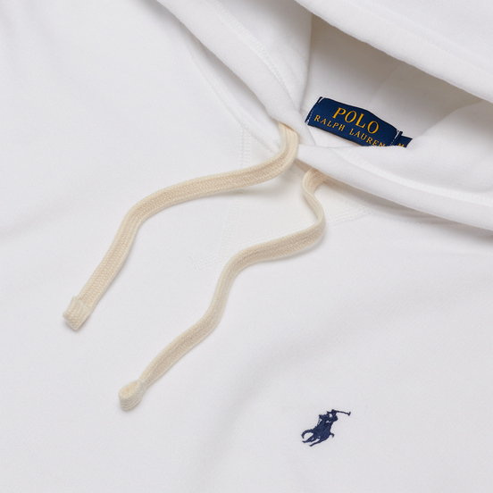 Мужская толстовка Polo Ralph Lauren Embroidered Pony Fleece Hoodie White/Navy