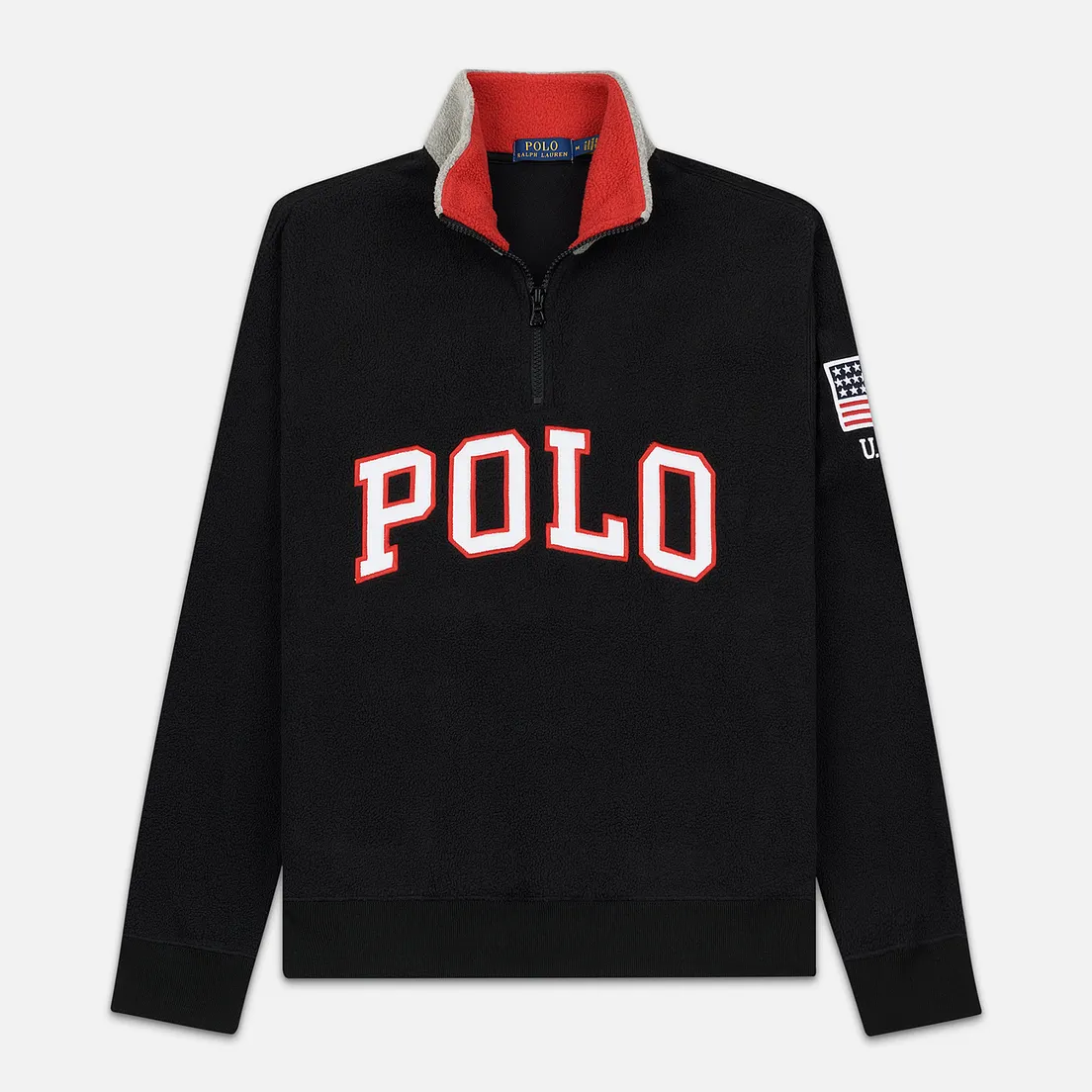 Polo Ralph Lauren Мужская толстовка Embroidery Flag Patch U.S.A. Half-Zip
