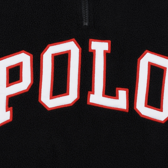 Мужская толстовка Polo Ralph Lauren Embroidery Flag Patch U.S.A. Half-Zip Black