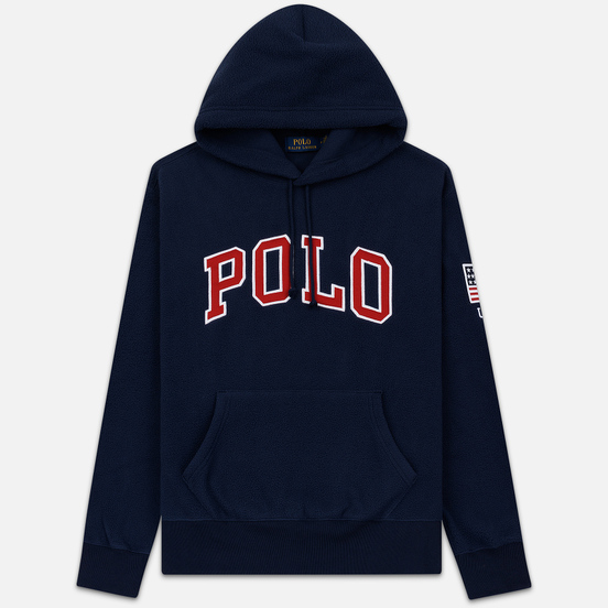 Мужская толстовка Polo Ralph Lauren Embroidery Flag Patch U.S.A. Hoodie Cruise Navy