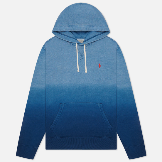 Мужская толстовка Polo Ralph Lauren Garment Dyed Fleece Hoodie Dip Dye Indigo