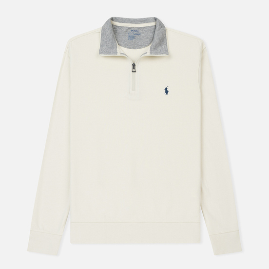 Мужская толстовка Polo Ralph Lauren Half Zip Double Knit Jersey Chic Cream