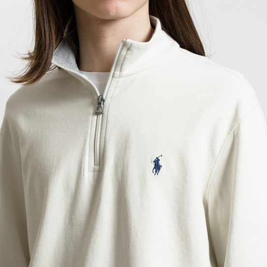 Мужская толстовка Polo Ralph Lauren Half Zip Double Knit Jersey Chic Cream
