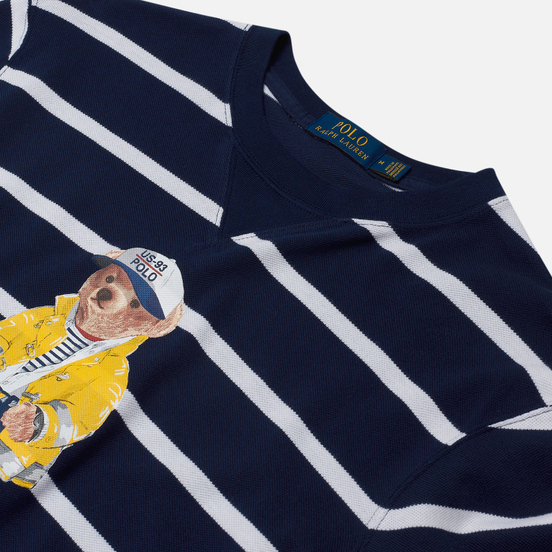 Мужская толстовка Polo Ralph Lauren Iconic Polo Bear Sporting CP-93 Stripe Cruise Navy/White