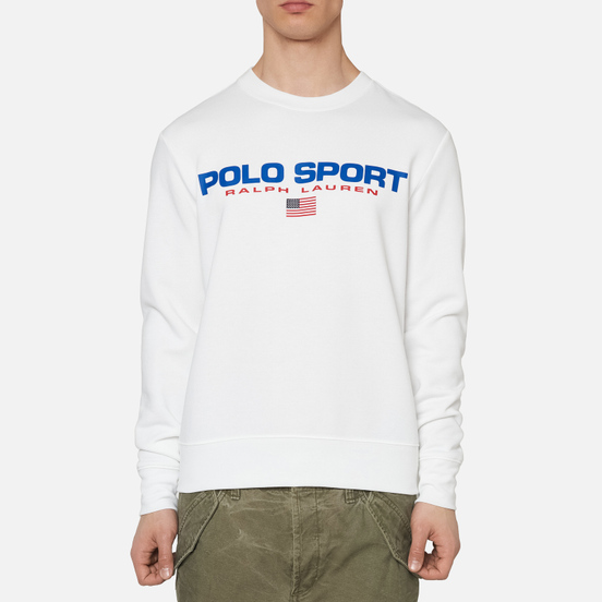 Мужская толстовка Polo Ralph Lauren Polo Sport Crew Neck Neon Fleece White