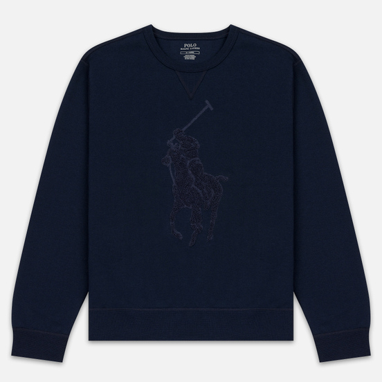 Мужская толстовка Polo Ralph Lauren Signature Embroidered Big Pony Crew Neck Aviator Navy